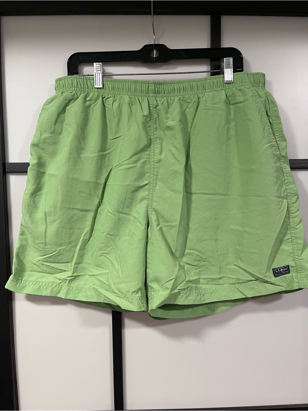 L.L. Bean Supplex Nylon Swim Trunks Lined Green Shorts Men's Size 40